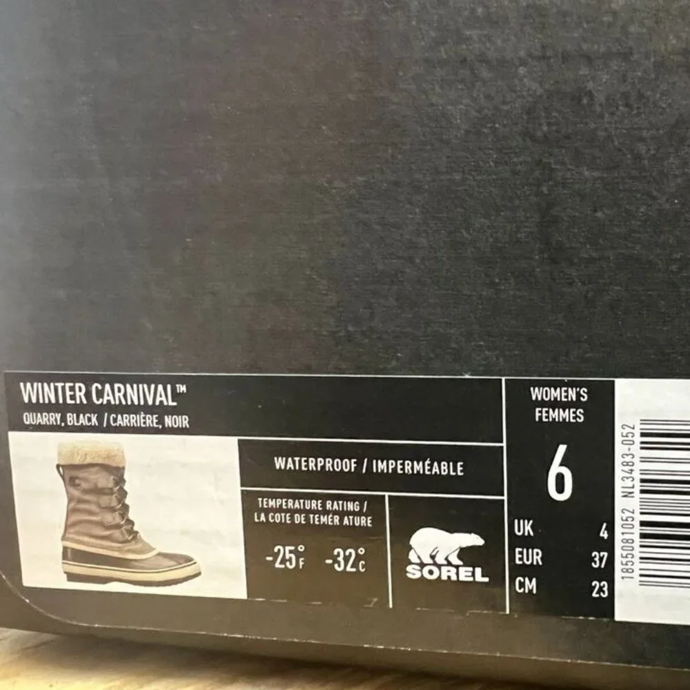 Sorel Womens Winter Carnival Snow Boot Gray Size 6 M